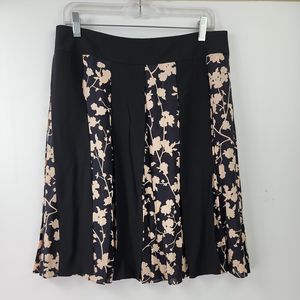Michael Kors skirt womens size 10 Black and Tan silk A Line retail NWT